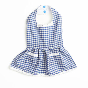 Vestido Popelina Cuadrillé Azul 2bol con Forro M