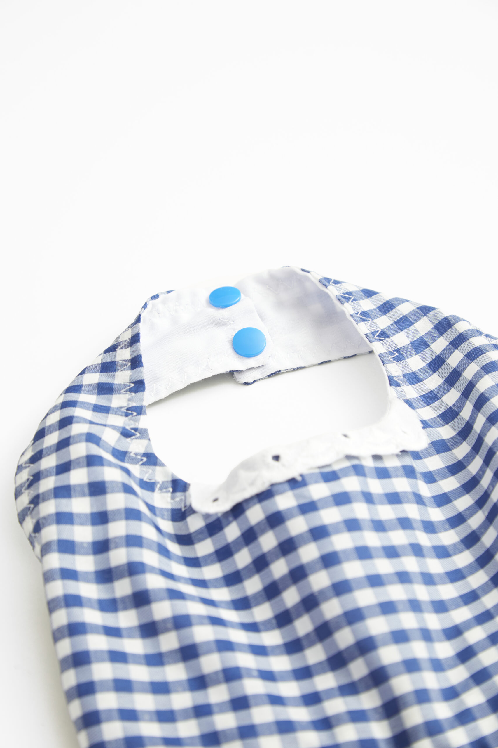 Vestido Popelina Cuadrillé Azul 2bol con Forro M - Imagen 3