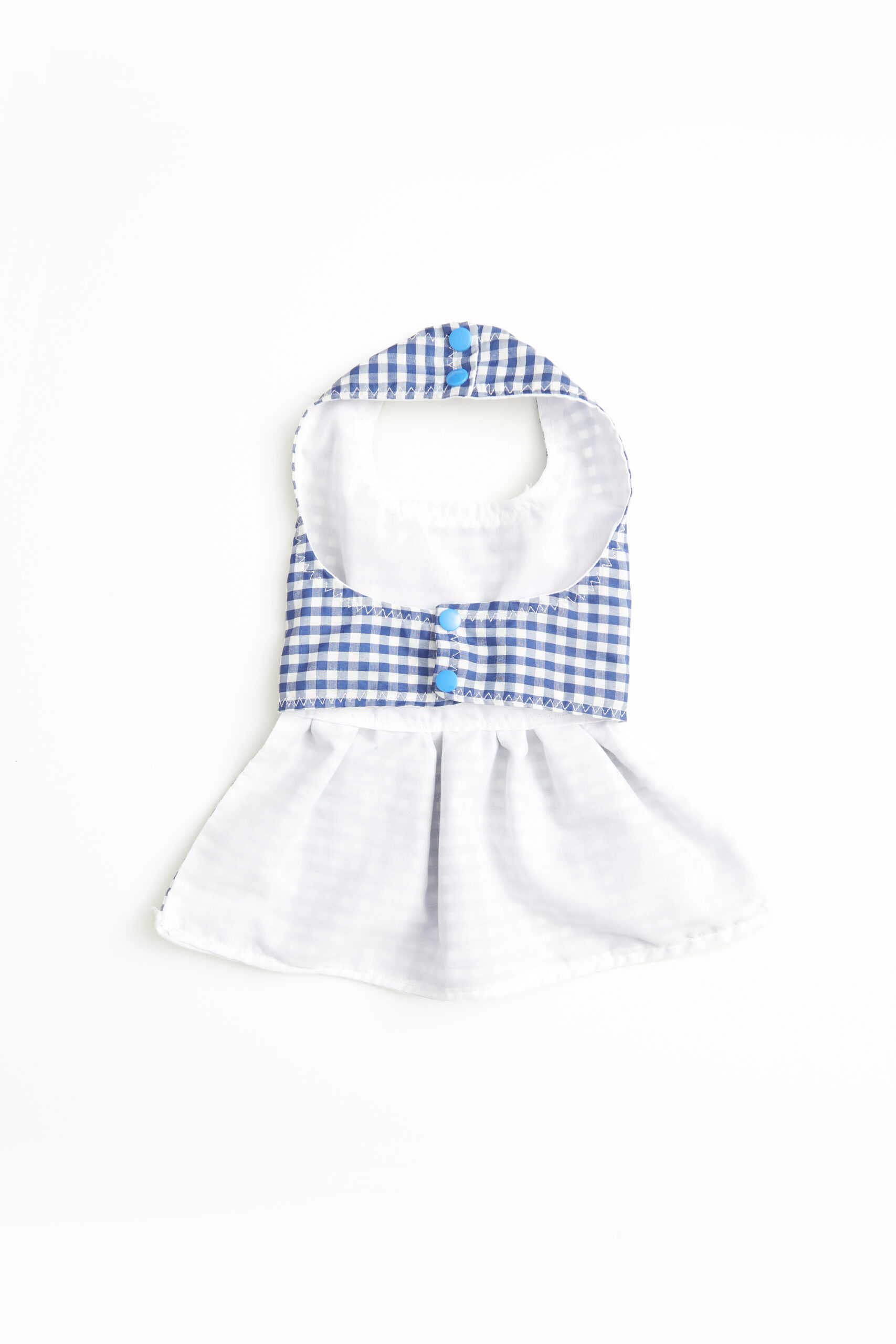 Vestido Popelina Cuadrillé Azul 2bol con Forro M - Imagen 4