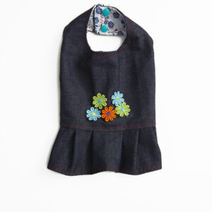 Vestido Mezclilla Flores con Forro XS