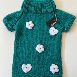 Chaleco Fem Verde Corazón Blanco L-XL